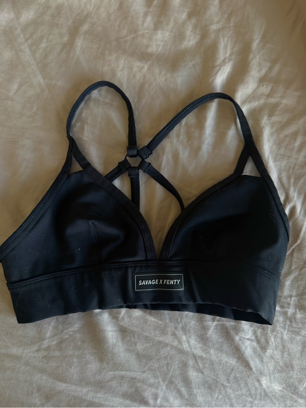 Savage X Fenty Black Strappy Bralette with Racerback Detail